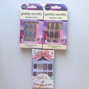 Pack of three fake nails from shein.
